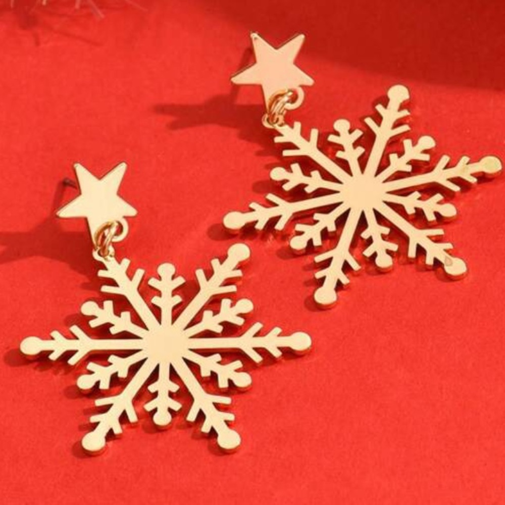 Gold Snowflake Earrings